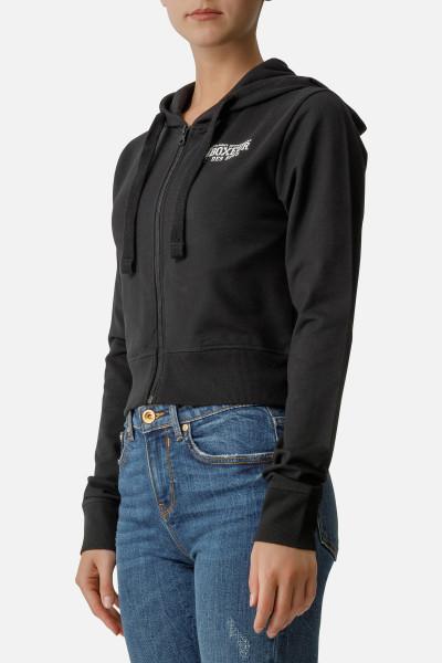 Felpa Full Zip Con Cappuccio Activewear Black