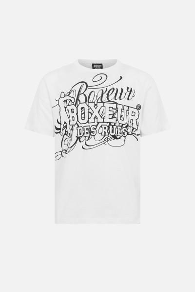 T-Shirt Bianca Graficata In Stile Chicano