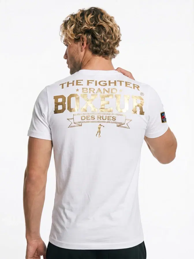 T-Shirt Iconica White con logo Gold