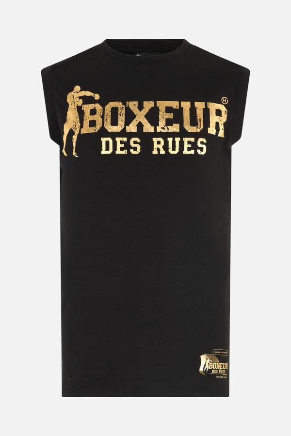 Canotta Nera Con Logo Black-Gold