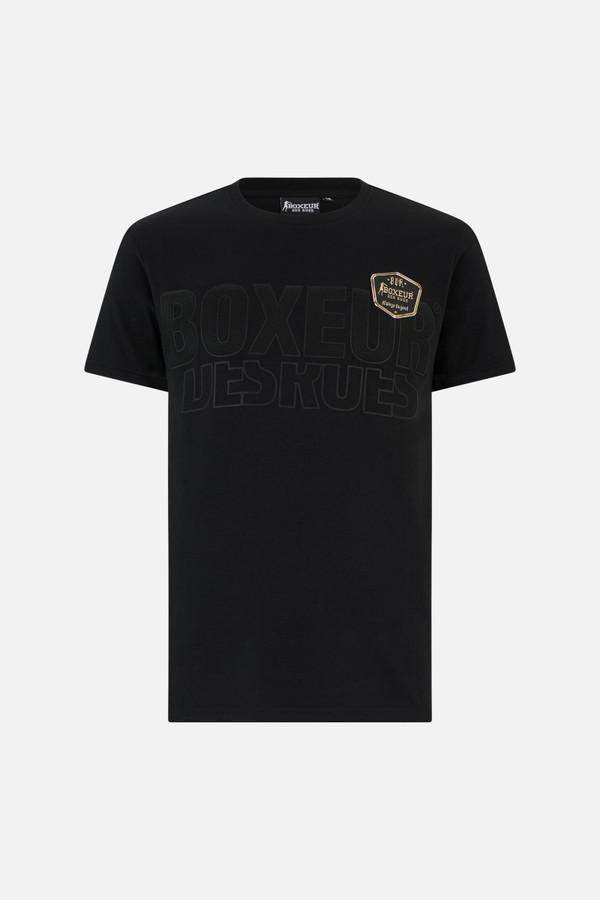 T-Shirt Graficata con Dettagli Black-Gold
