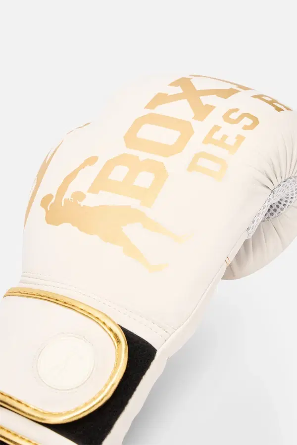 Guantone Da Boxe Bianco E Oro White-Gold