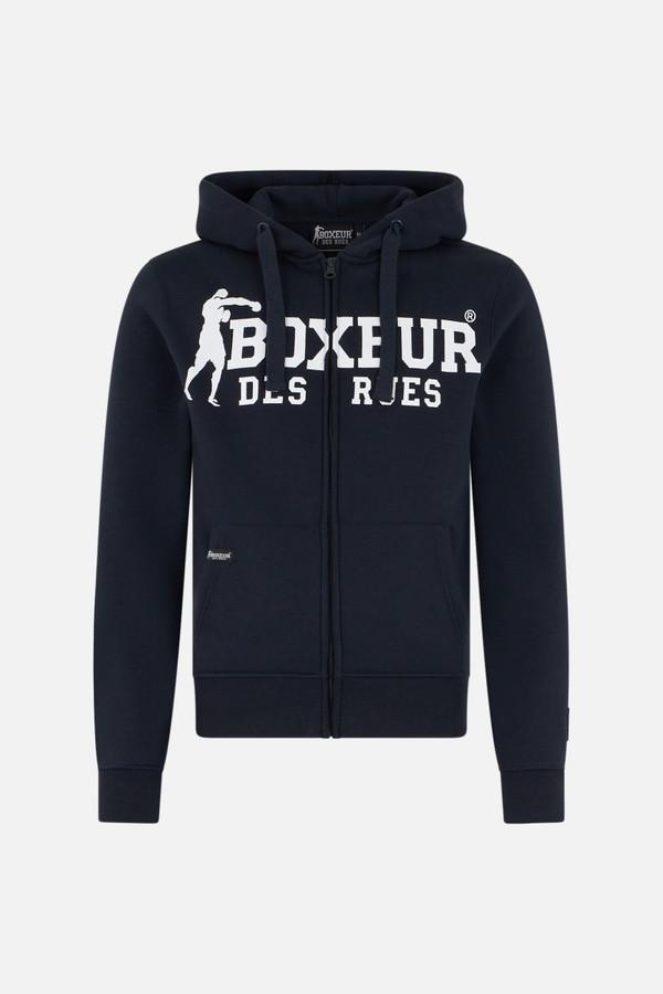 Felpa Full Zip Midnight Con Patch E Logo Midnight