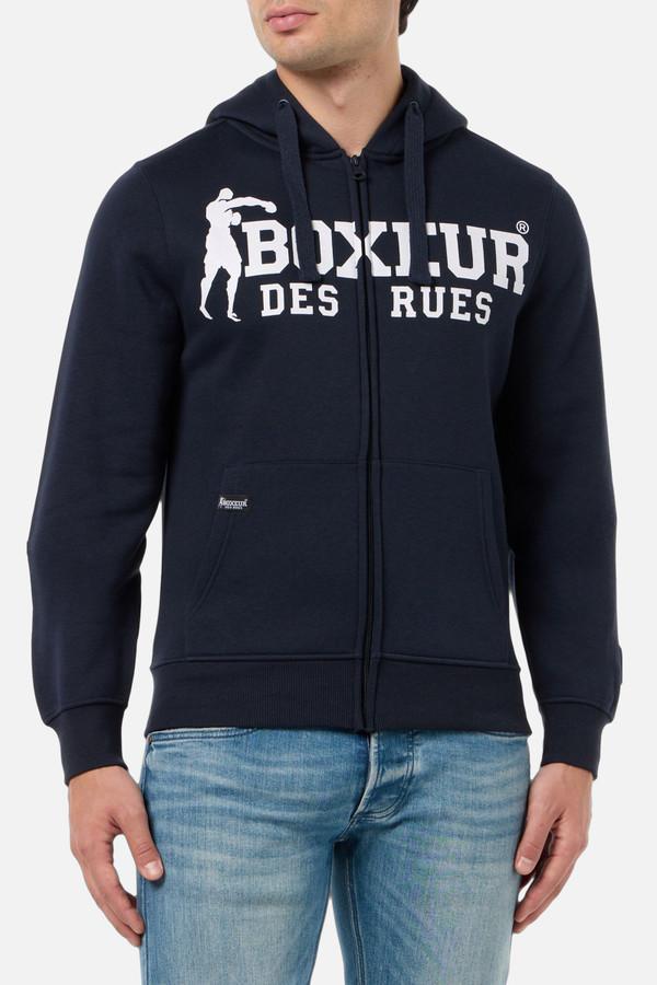 Felpa Full Zip Midnight Con Patch E Logo Midnight