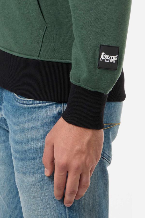 Felpa Full Zip Sage Con Patch E Logo Sage