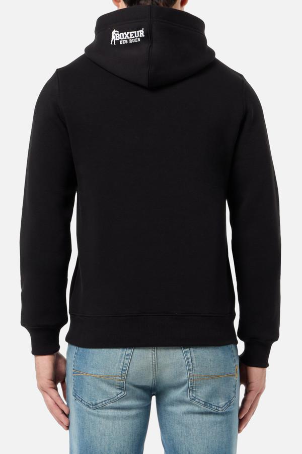 Felpa Nera Con Cappuccio E Logo Rivisitato