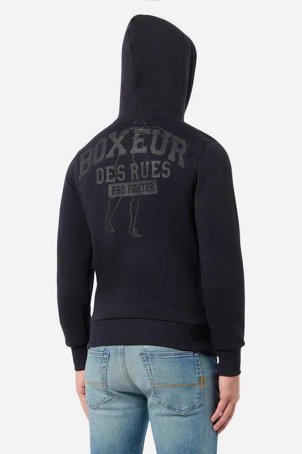 Felpa Logo Nera E Anthracite Con Cappuccio