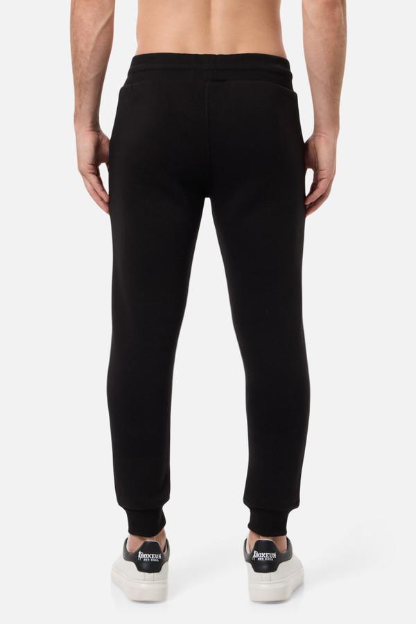 Pantalone Nero Slim Fit Con Patch Black-Gold
