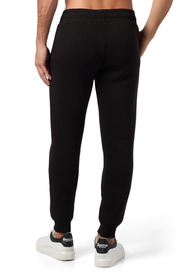 Pantalone Nero Slim Fit Con Patch Black-White