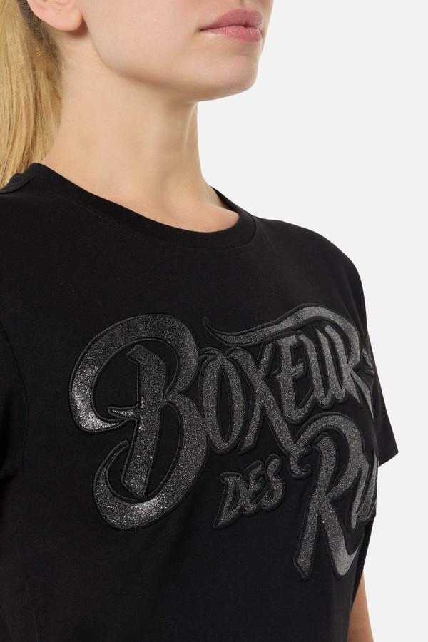 T-Shirt Nera Con Logo Ricamato