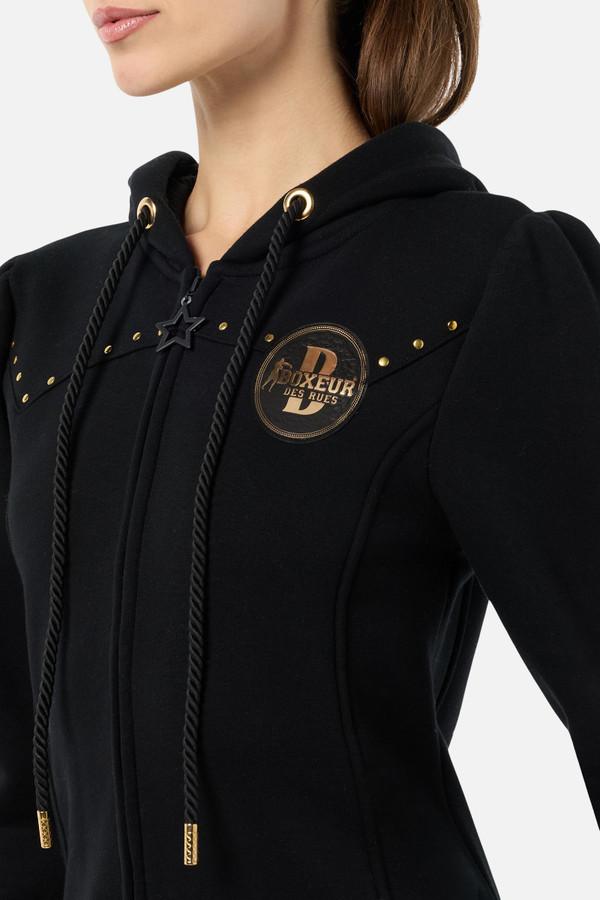 Felpa Nera e Oro Con Maniche A Palloncino