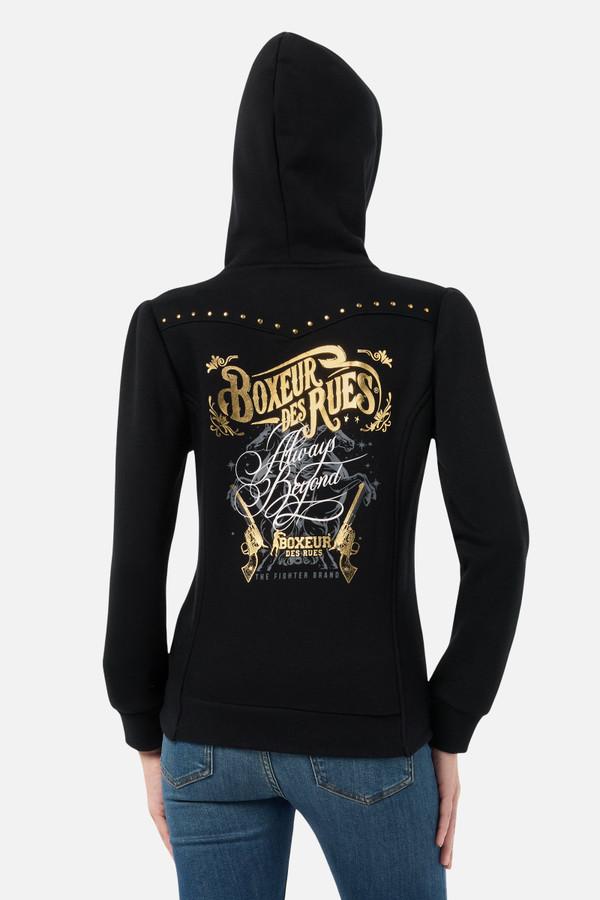 Felpa Nera e Oro Con Maniche A Palloncino