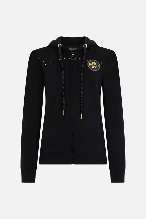 Felpa Nera e Oro Con Maniche A Palloncino