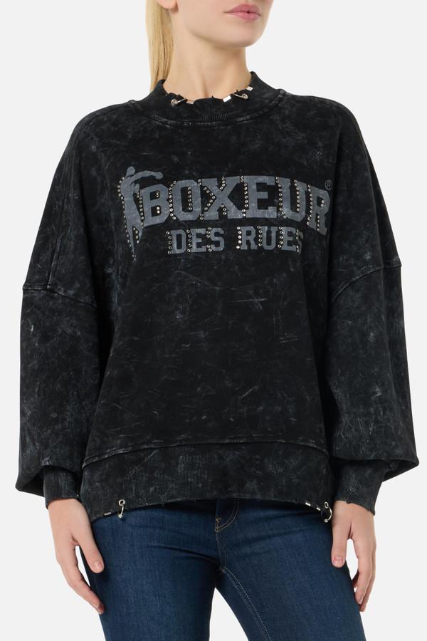 Felpa Girocollo Acid Wash