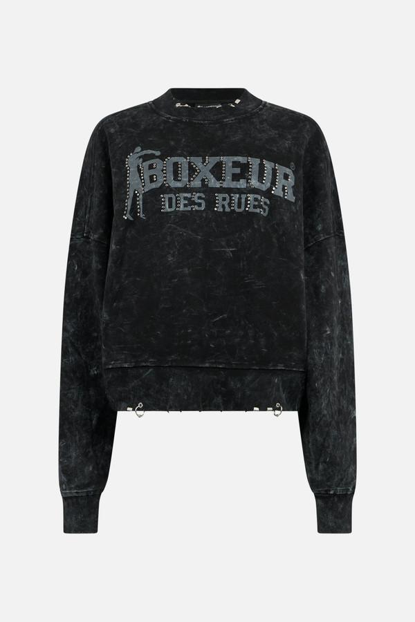 Felpa Girocollo Acid Wash