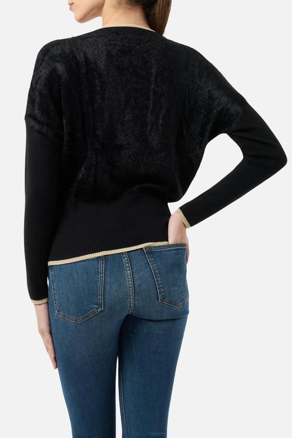 Maglione Nero Lurex A Contrasti Black