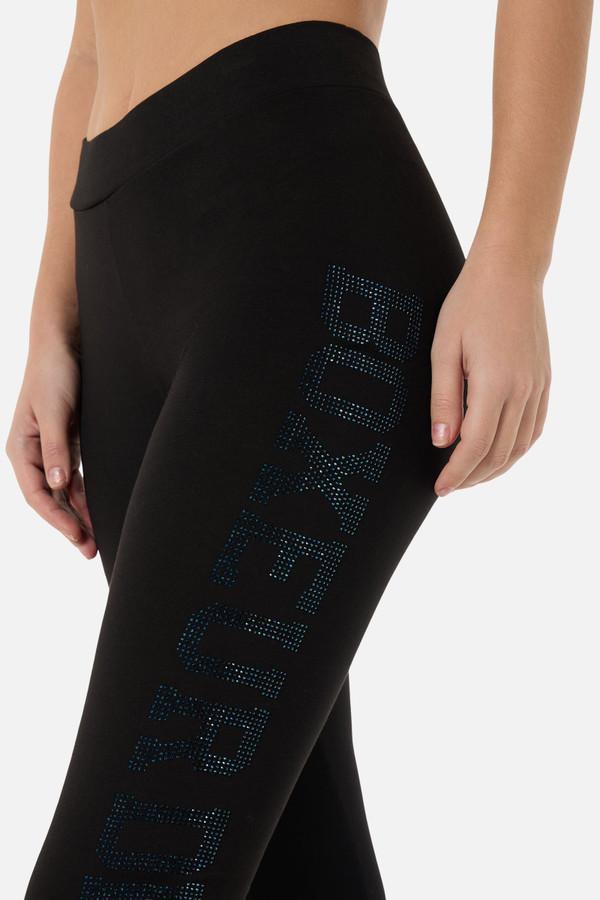 Leggings Neri Con Logo Frontale