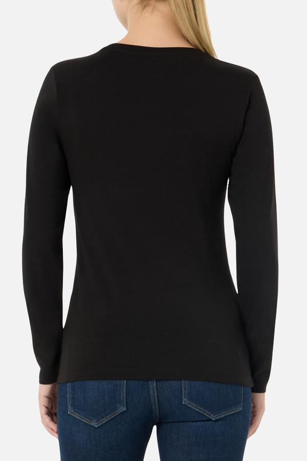 T-Shirt Nera E Oro A Manica Lunga