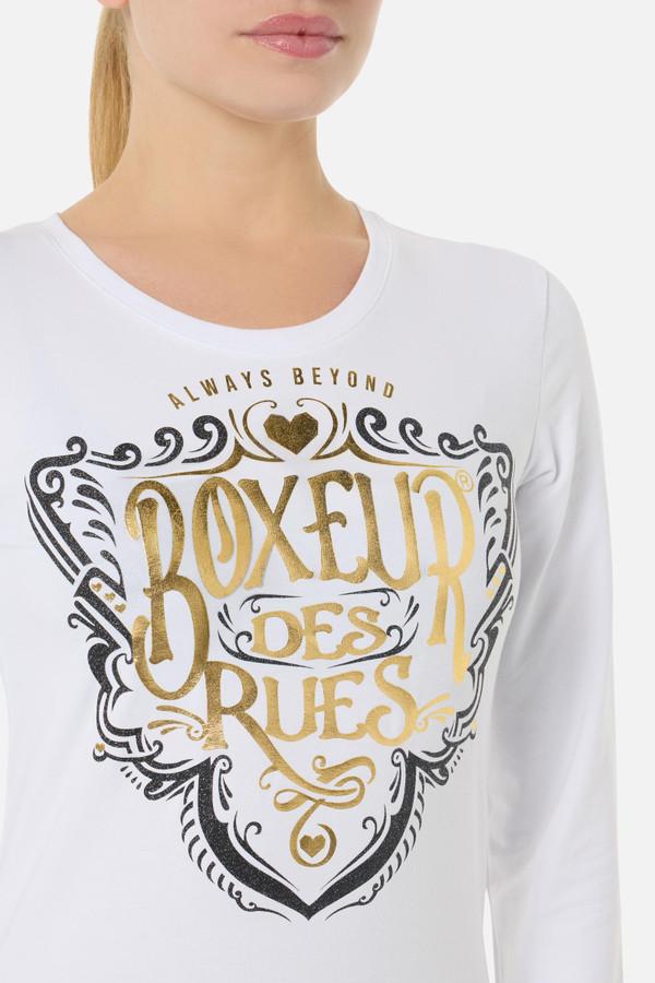 T-Shirt Bianca A Manica Lunga