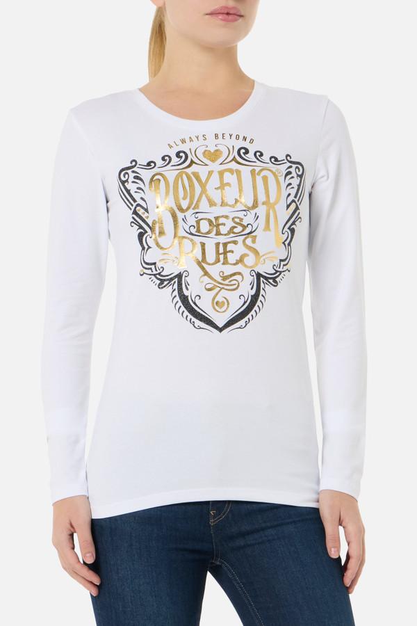 T-Shirt Bianca A Manica Lunga