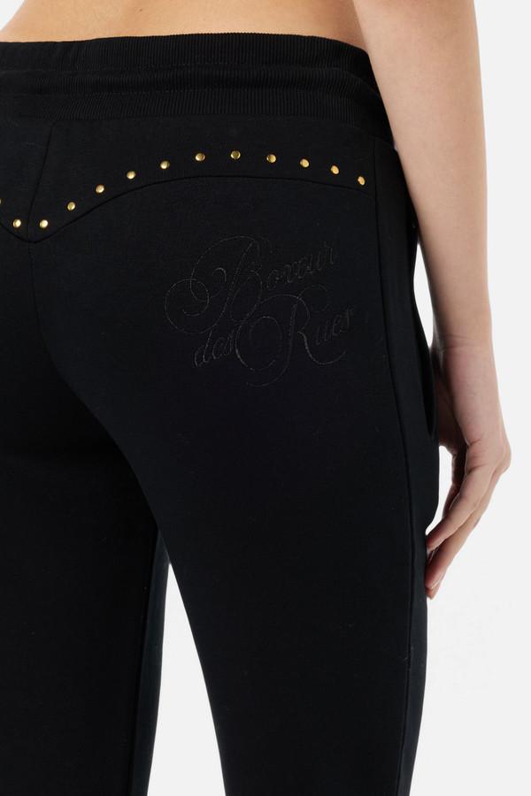 Pantalone Nero Con Dettagli Oro