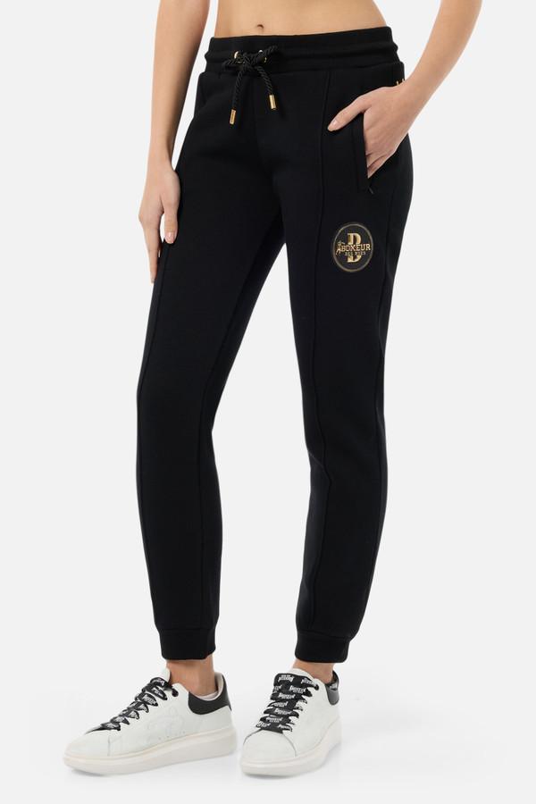 Pantalone Nero Con Dettagli Oro