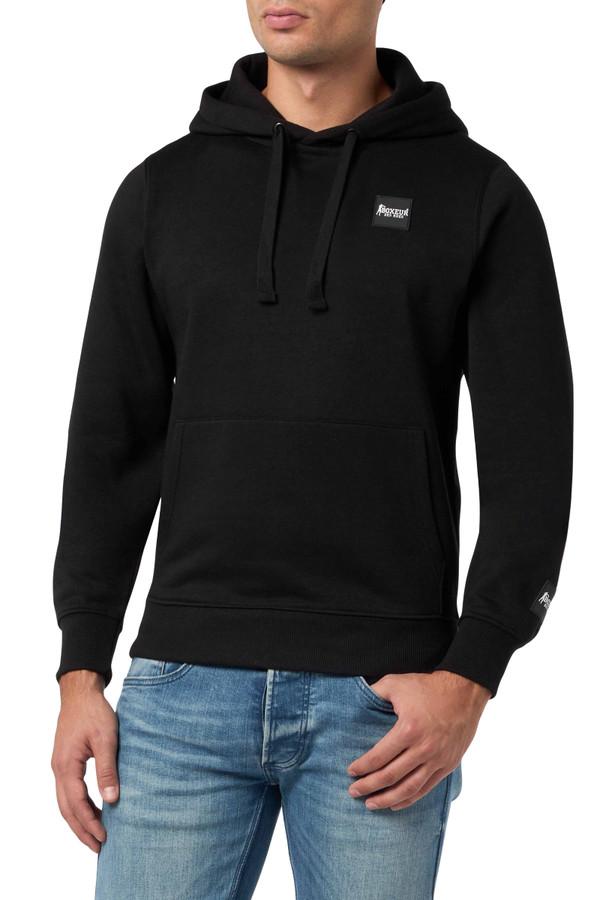 Felpa Con Cappuccio E Patch Nera