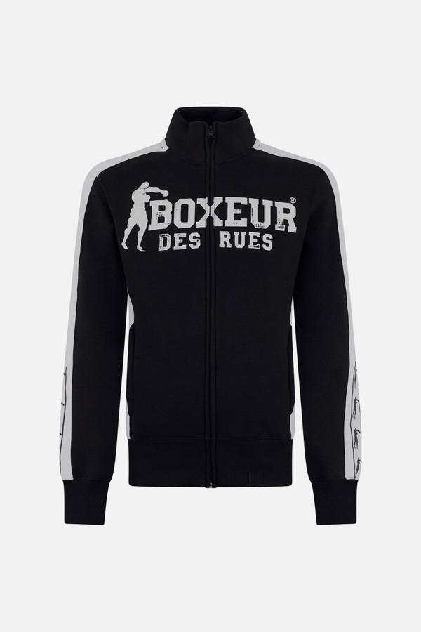 Felpa Collo Alto Nera Con Inserti A Contrasto