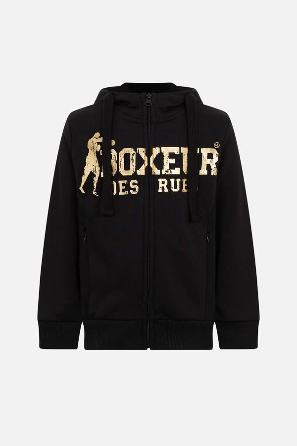 Felpa Logo Con Cappuccio Black-Gold