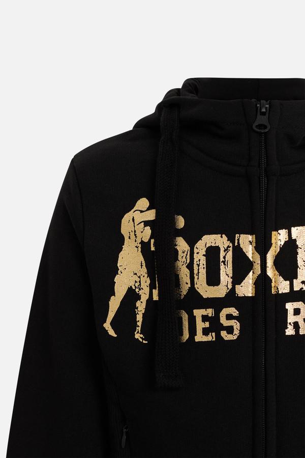 Felpa Logo Con Cappuccio Black-Gold