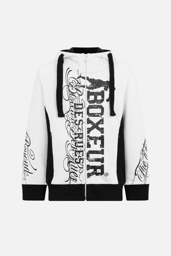 Felpa Logo Con Cappuccio White