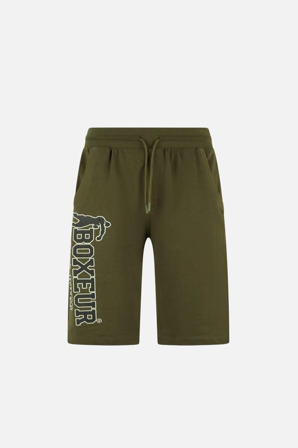 Pantaloncino Verde Militare Con Logo
