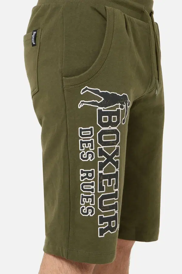 Pantaloncino Verde Militare Con Logo