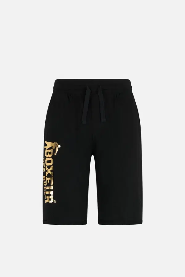 Pantaloncino Nero Con Logo Oro