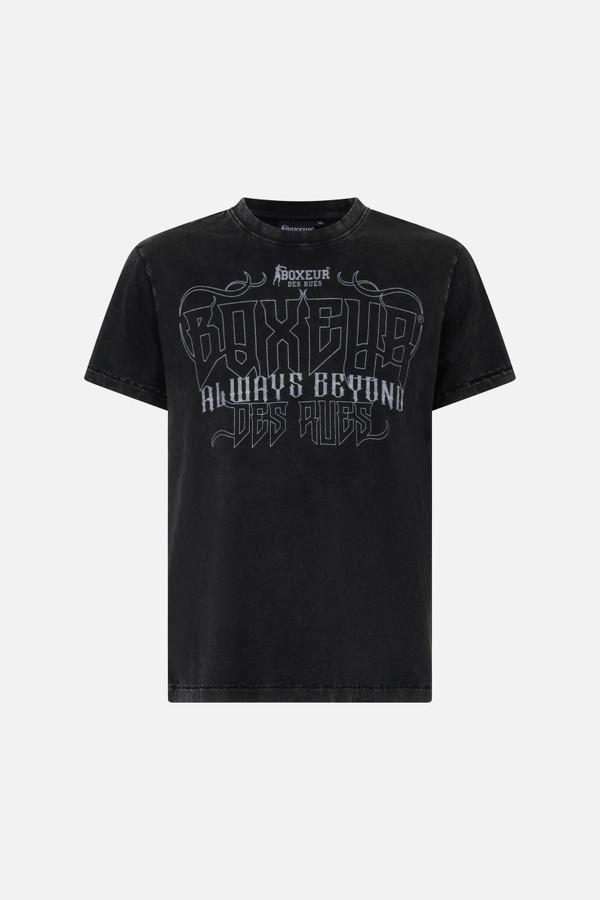 T-Shirt In Stile Vintage Black Acid