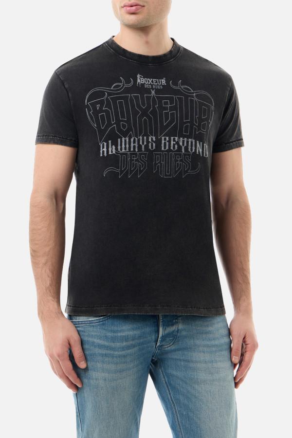 T-Shirt In Stile Vintage Black Acid