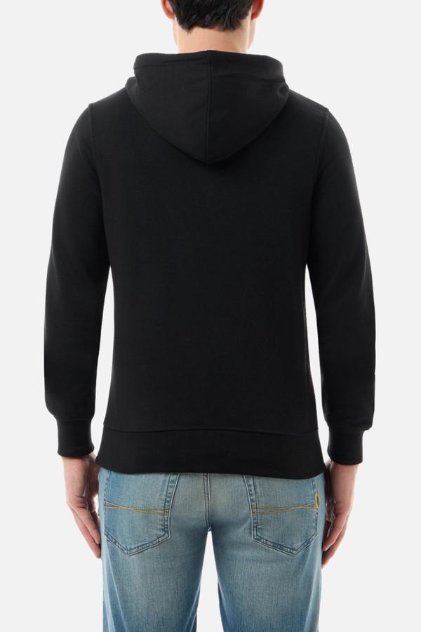 Felpa Nera Con Cappuccio