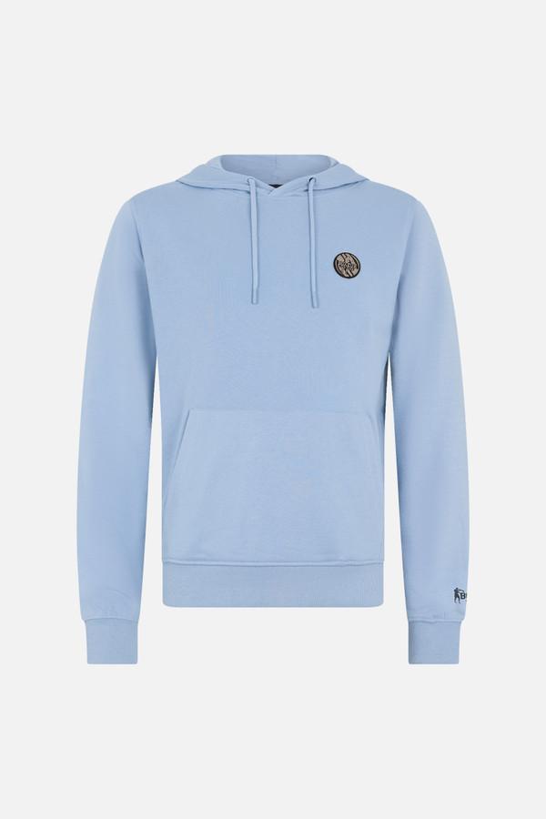 Felpa Azzurra Con Cappuccio