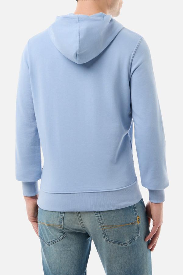 Felpa Azzurra Con Cappuccio