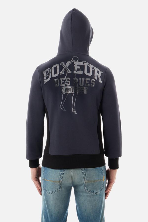 Felpa Logo Anthracite-Titanium Con Cappuccio E Zip