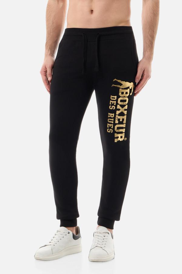 Pantalone Logo Black-Gold