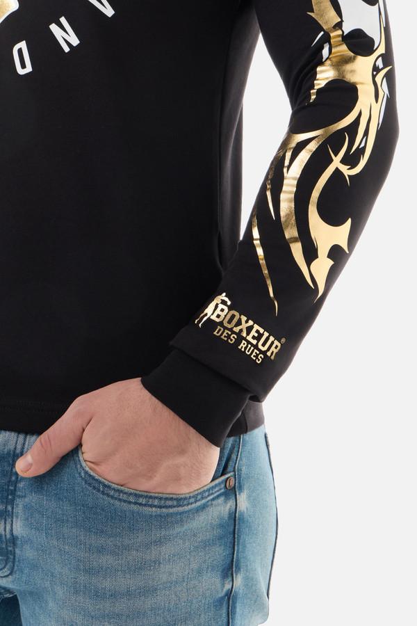 T-Shirt A Manica Lunga Black-Gold