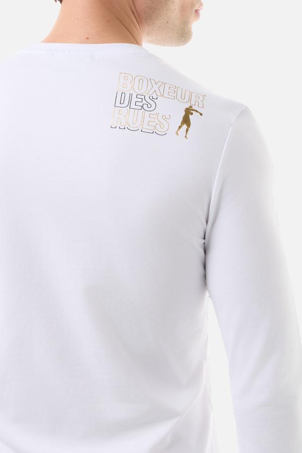 T-Shirt A Manica Lunga White-Gold