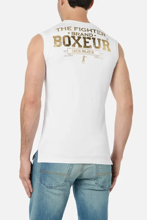 Canotta White-Gold Con Logo