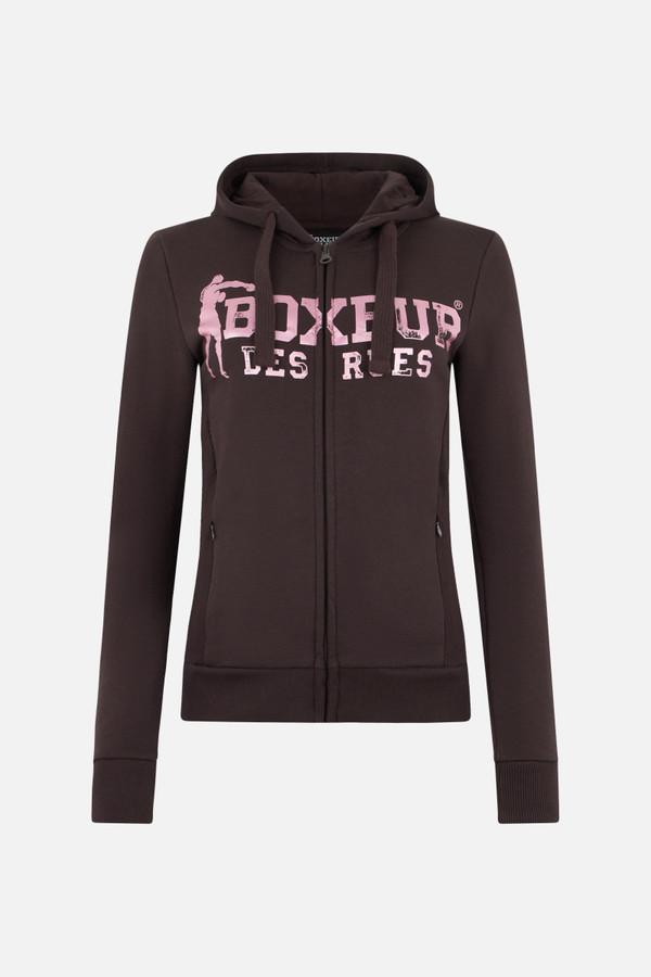 Felpa Logo Cocoa Con Cappuccio E Zip