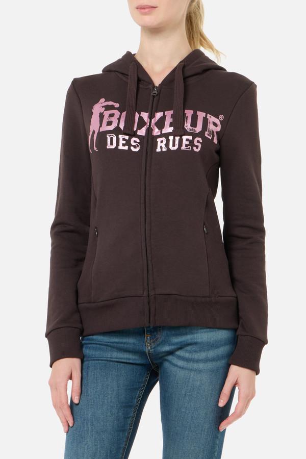 Felpa Logo Cocoa Con Cappuccio E Zip