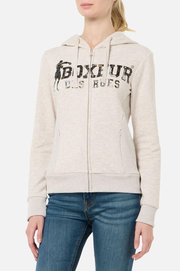 Felpa Logo Sandstone Con Cappuccio E Zip