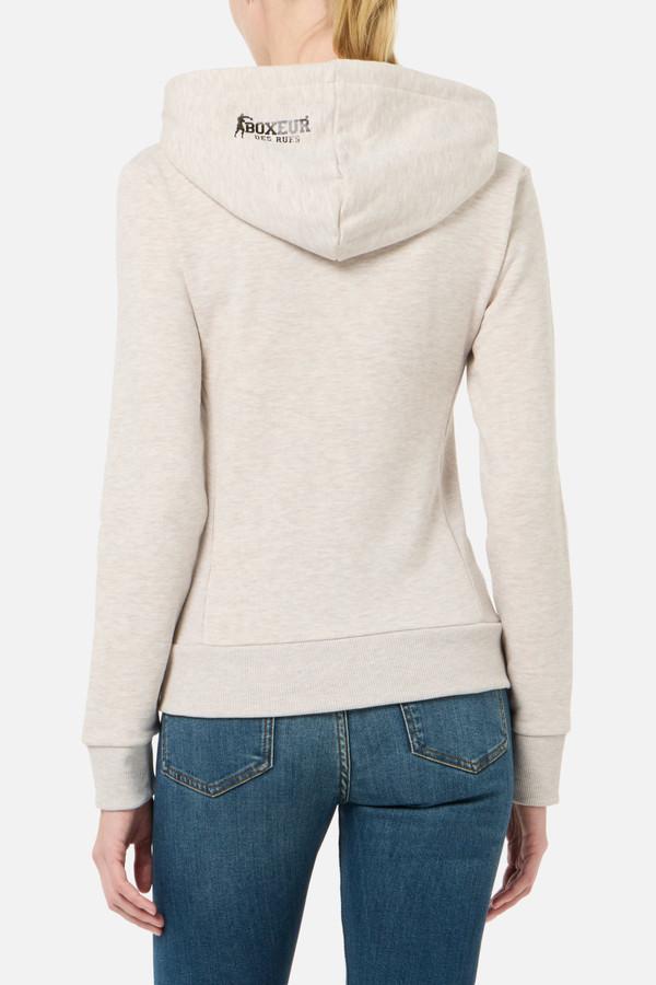Felpa Logo Sandstone Con Cappuccio E Zip