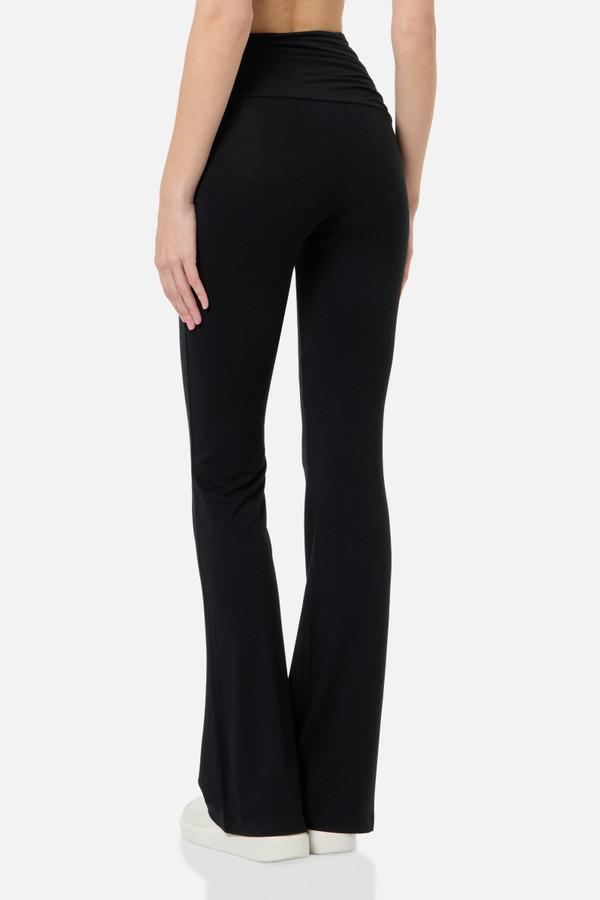 Pantalone A Zampa Con Piercing Black