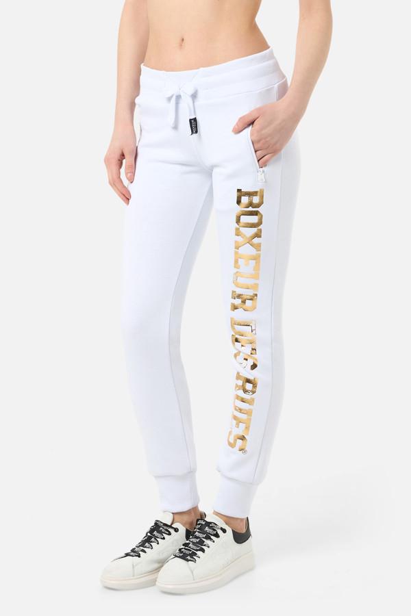 Pantalone White-Gold con Logo